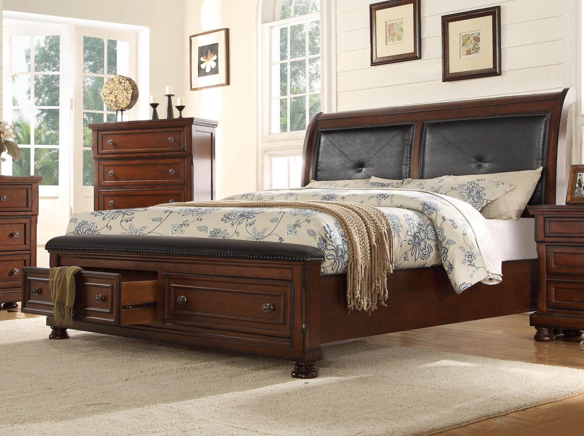 Austin Bedroom Collection Bed - Modern & Stylish Queen Size Bed Frame with Headboard - Perfect for Master Bedrooms, Guest Rooms & Small Spaces