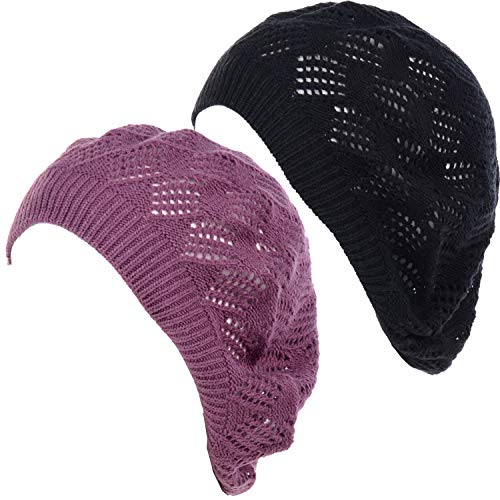 Mesh Diamond Knit-2 Pack-plum & Black
