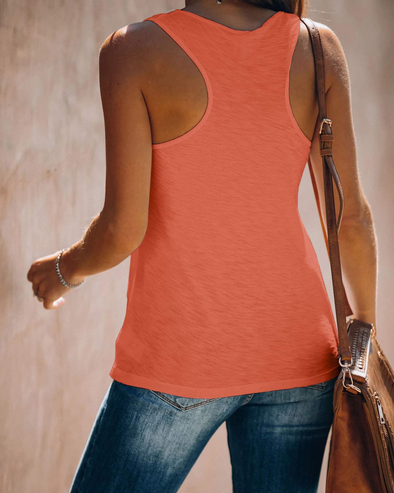 Dellytop Women's Scoop Neck Racerback Tank Tops - Breathable Sleeveless Workout Camisole for Summer, Yoga, Gym & Casual Wear