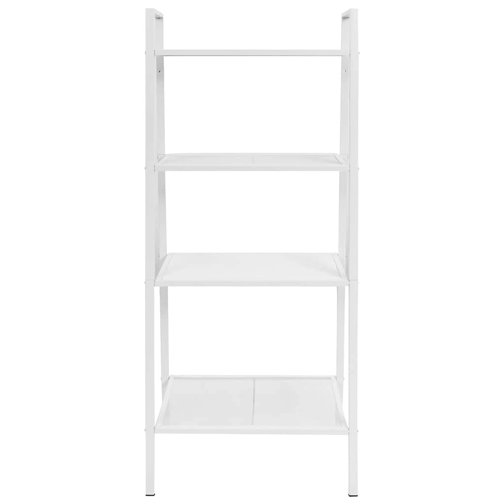4-Tier White Metal Ladder Bookcase - Freestanding Open Shelf for Living Room, Bedroom & Office - Tall Storage Organizer for Books, Decor & Display - Modern Space-Saving Shelving Unit for Home & Workspace