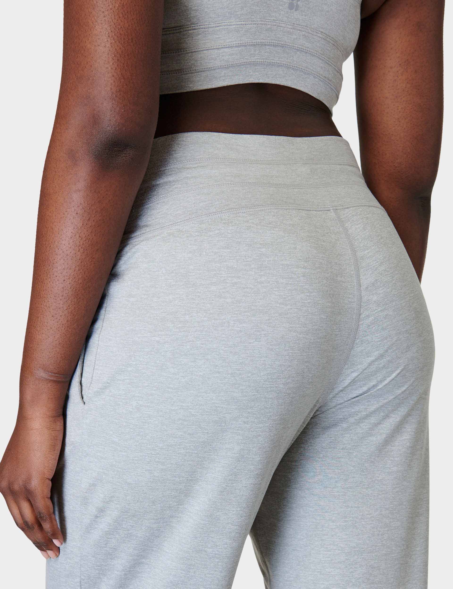 Gaia High Waist Yoga Pants for Women - Light Grey Marl - Comfortable Workout Leggings for Yoga, Gym, Running & Lounge Wear