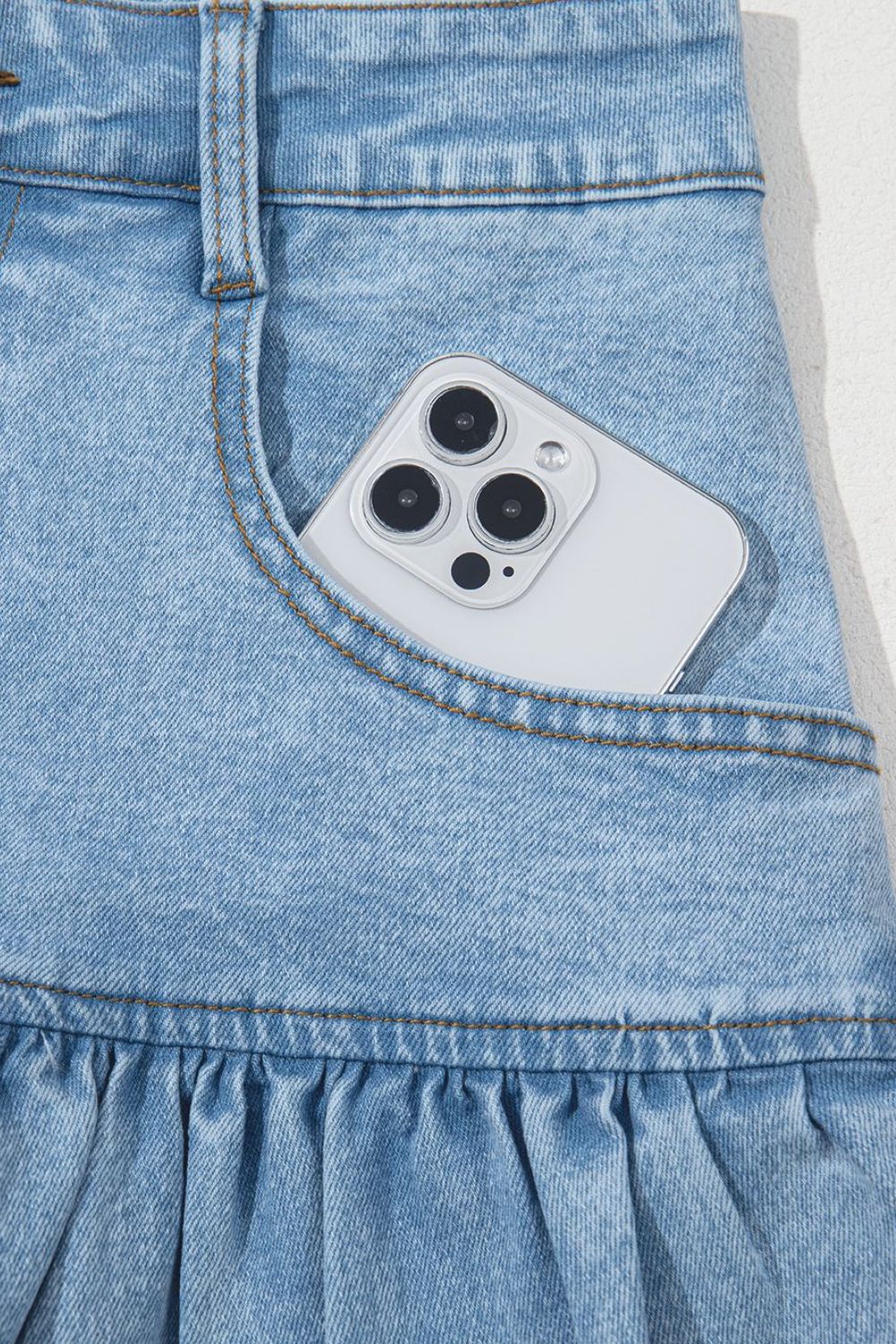 Stylish Bubble Hem Denim Mini Skirt for Women - Trendy High Waist A-Line Short Skirt - Perfect for Casual Outfits, Parties & Summer Fashion