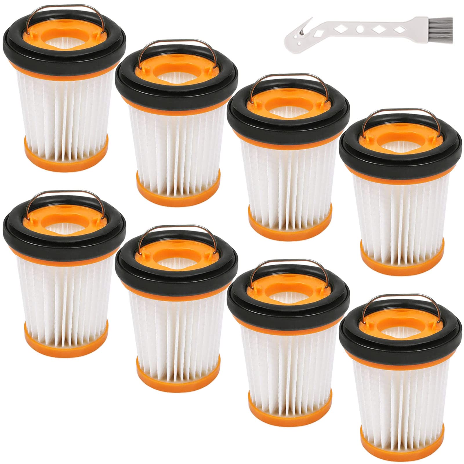 8 Pack WV201 Vacuum Filters Replacement Compatible with Shark Wandvac ION W1 S87 Cordless Handheld Vacuum - Fits WV200, WV201, WV205, WV220 Models - High-Performance Dust Filter Accessories for Pet Hair & Allergen Removal - Perfect for Home Cleaning & Car Detailing
