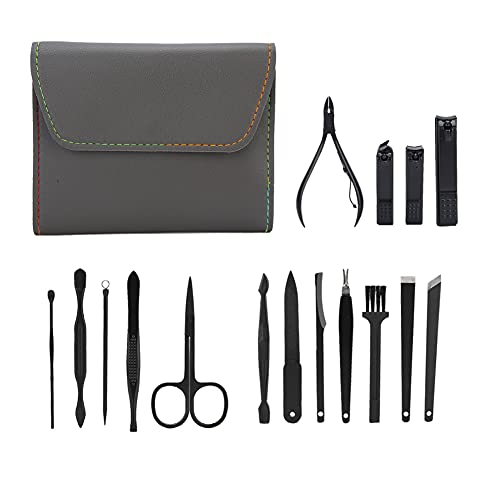 Premium Stainless Steel Ear Pick & Nail Clipper Set - 16pc Hygienic Grooming Kit for Home, Salon & Travel (Eco-Friendly, Durable Gray Tools) - Perfect for Personal Care, Manicures & Ear Cleaning