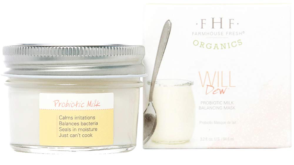 FarmHouse Fresh Will Dew Probiotic Milk Balancing Mask – 3.2 Fl Oz | Hydrating & Balancing Facial Mask with Probiotics | Anti-Wrinkle Treatment for Glowing Skin | Perfect for Daily Skincare Routine & Spa Night Self-Care