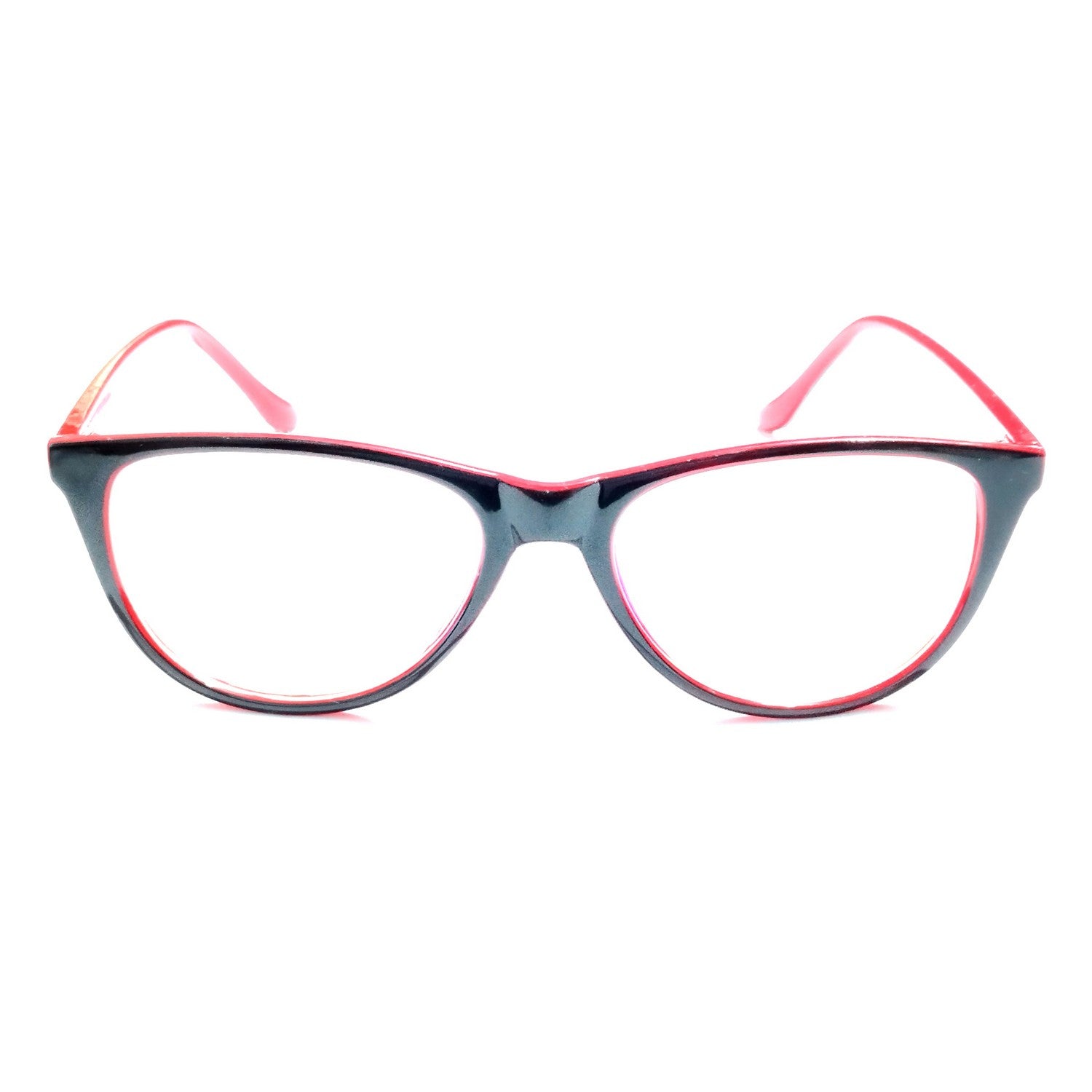 Stylish Red and Black Cat Eye Glasses for Women - Trendy Retro Frames for Fashion, Work & Everyday Wear