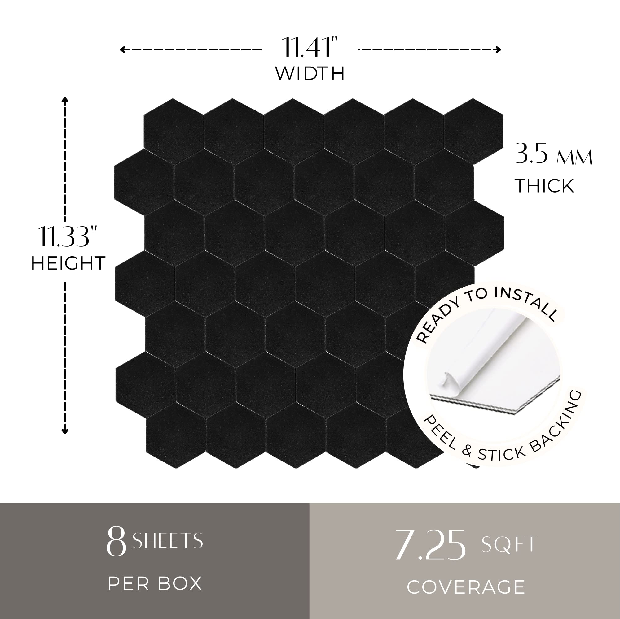 Hexagon Peel & Stick Tiles - Easy DIY Backsplash for Kitchen & Bathroom