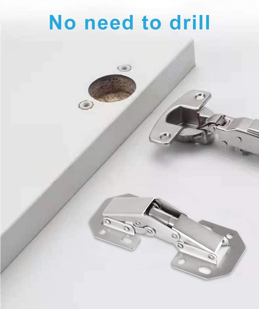 8-Pack Frameless Concealed Cabinet Hinges - Soft Close Hidden Hinges for Flush Mount Cabinet Doors | Perfect for Kitchen Cabinets, Wardrobes & Furniture Installation