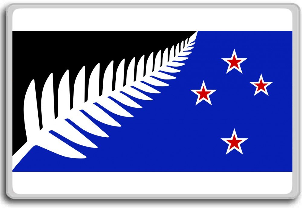 New Zealand Silver Fern Flag 2015 Referendum Fridge Magnet - Patriotic Kiwi Decor for Home, Office & Travel