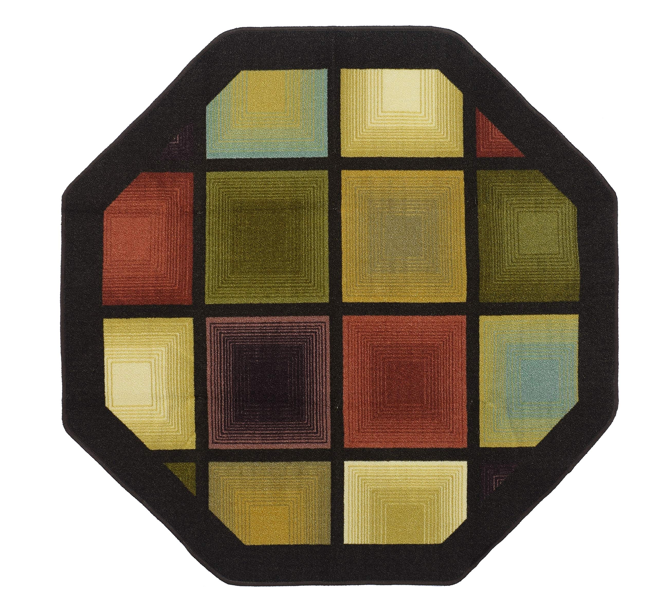 Madison Home Optic Squares Area Rug - Colorful Modern Geometric Design for Living Room, Bedroom & Office Decor