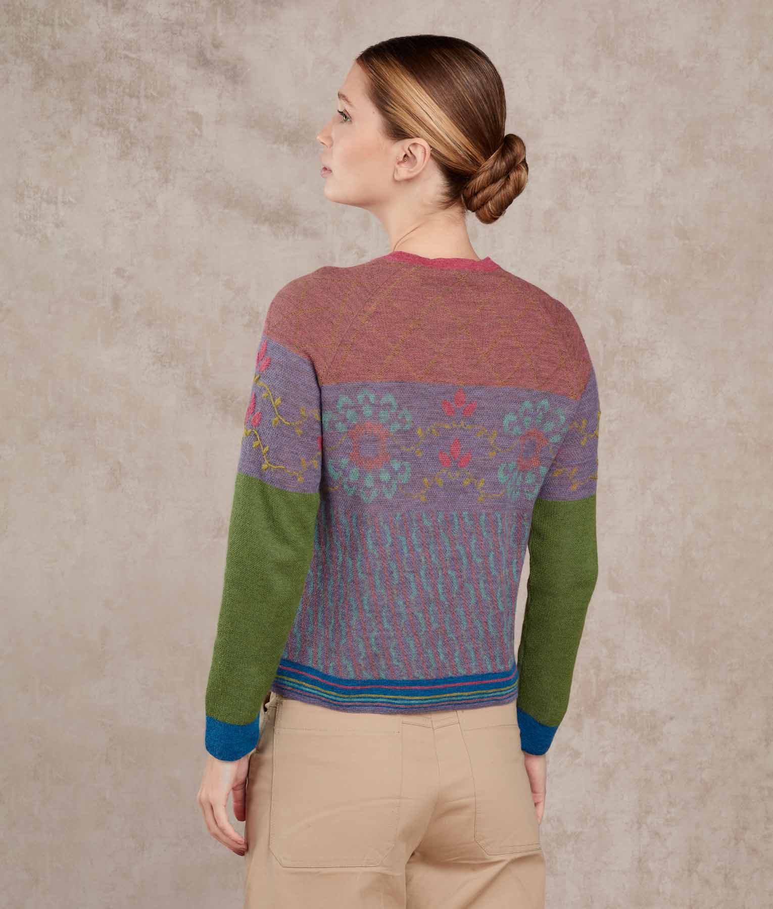 Stylish Floral Crew Neck Sweater for Women - Soft Cotton Knit Pullover for Casual Wear & Fall Fashion | Perfect for Office, Dates & Weekend Outfits