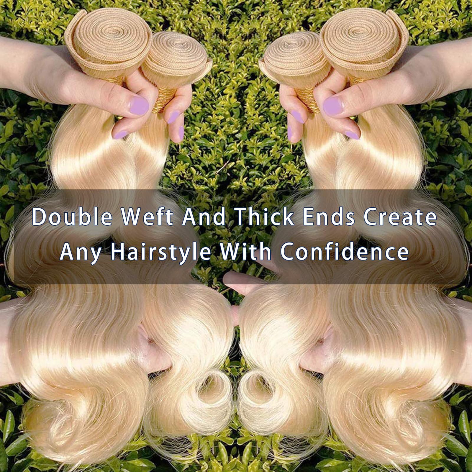12A 613 Honey Blonde Human Hair Bundles 22 24 26 Inch - 100% Brazilian Virgin Hair Extensions Body Wave 3 Bundles for Women - Perfect for Weaving, Styling, and Everyday Wear