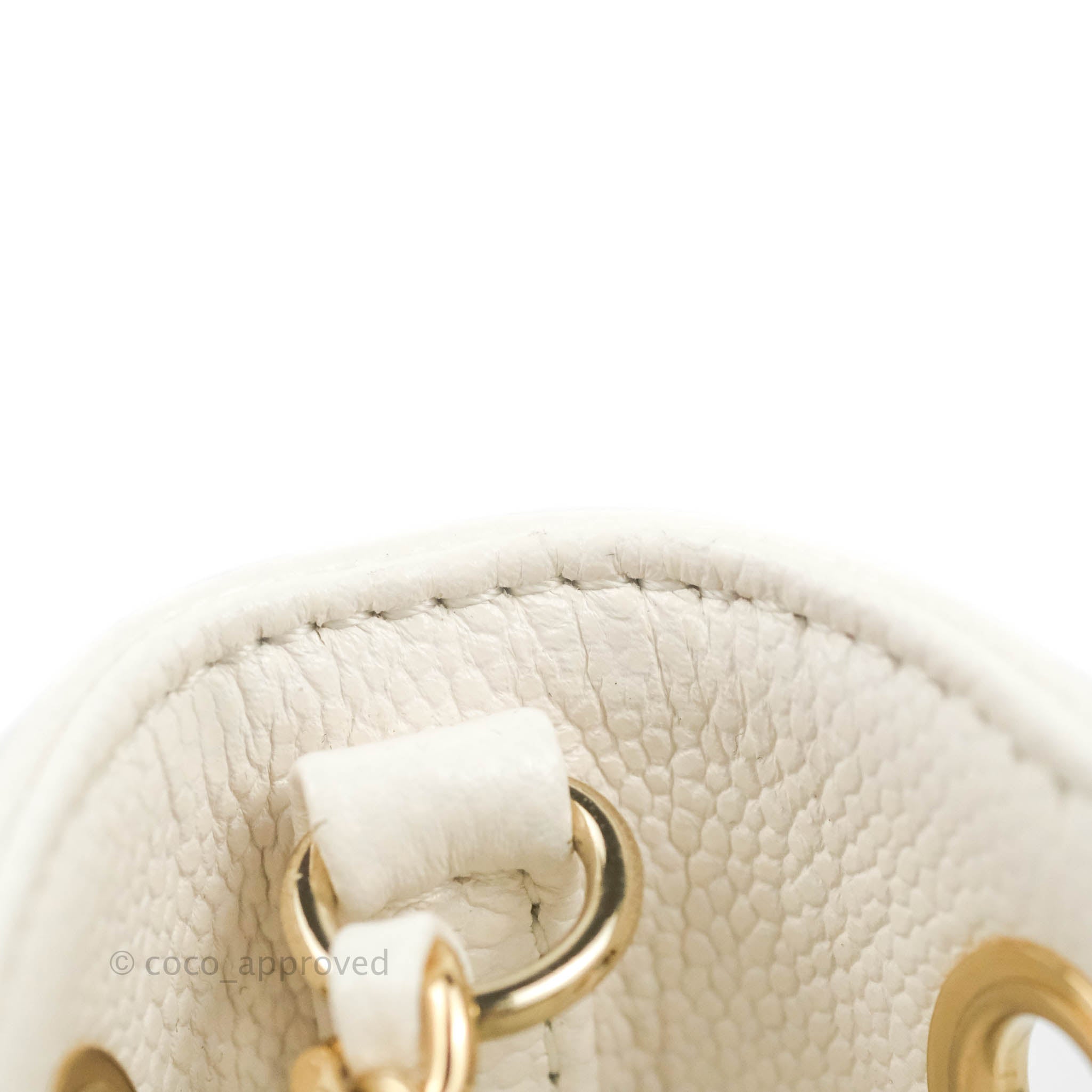 Chanel Business Affinity Drawstring Bucket Bag in White Caviar Leather with Gold Hardware - Perfect for Work, Travel & Everyday Luxury
