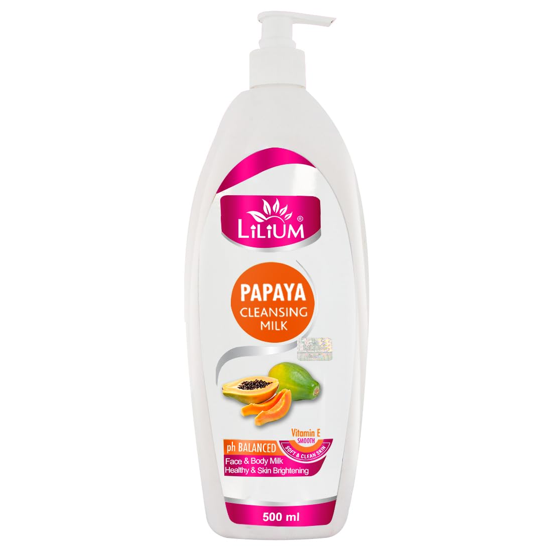 Lilium Herbal Papaya Cleansing Milk 500ml - Deep Cleansing & Hydrating Face Wash for Soft, Smooth & Radiant Skin - Brightening & Soothing Formula with Natural Exfoliation - Suitable for All Skin Types (Men & Women) - Perfect for Daily Skincare Routine & Post-Makeup Removal