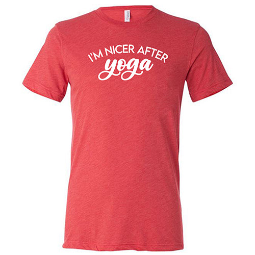 Unisex 'I'm Nicer After Yoga' Funny Yoga T-Shirt - Comfortable & Breathable for Yoga, Workouts & Casual Wear