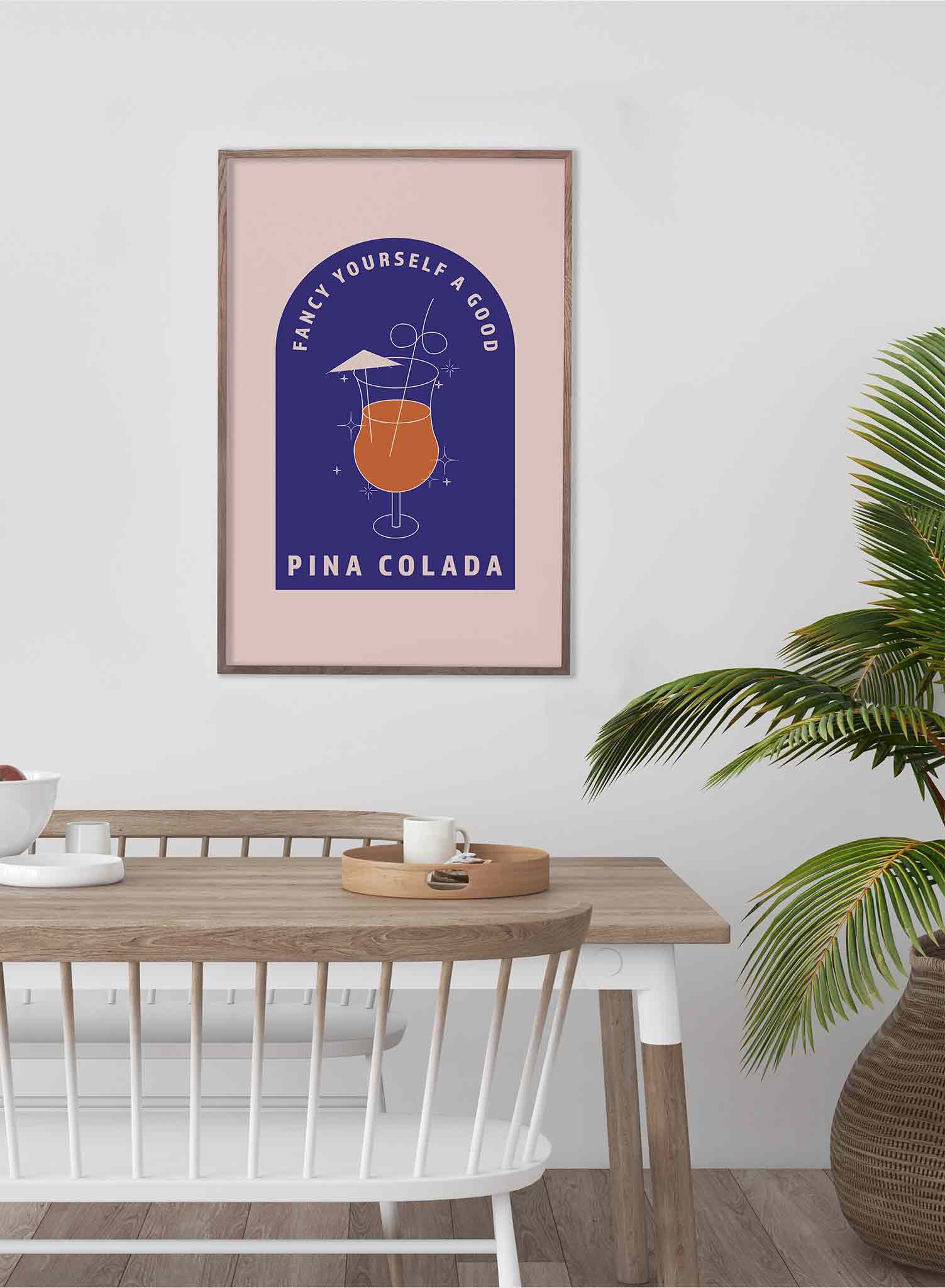 Piña Colada Poster - Tropical Cocktail Art Print for Home, Bar & Office Decor - Perfect for Beach Themed Parties & Hawaiian Luau Events