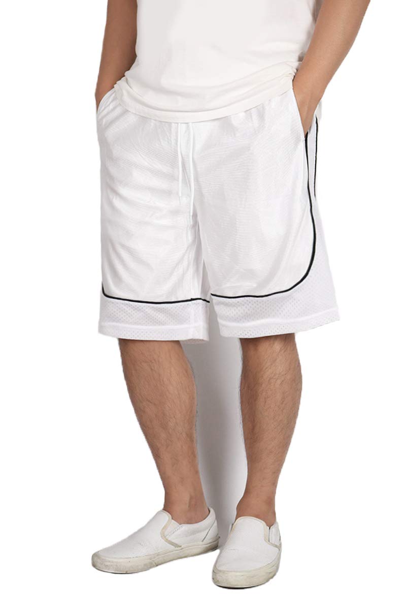 **Men's Quick Dry Basketball Shorts with Pockets - Breathable Mesh Athletic Shorts for Running, Gym & Casual Wear**