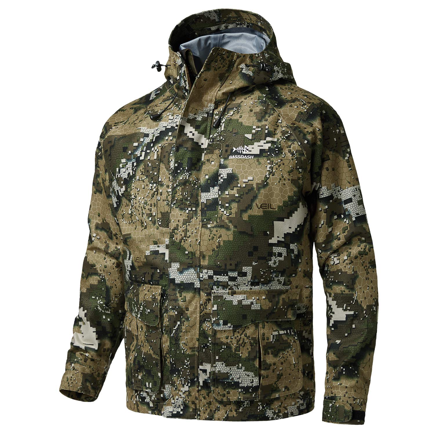 BASSDASH Men's & Women's Breathable Waterproof Fishing & Hunting Wading Jacket - Silent Outer Fabric - 7 Sizes - Ideal for Fly Fishing, Duck Hunting & Outdoor Adventures