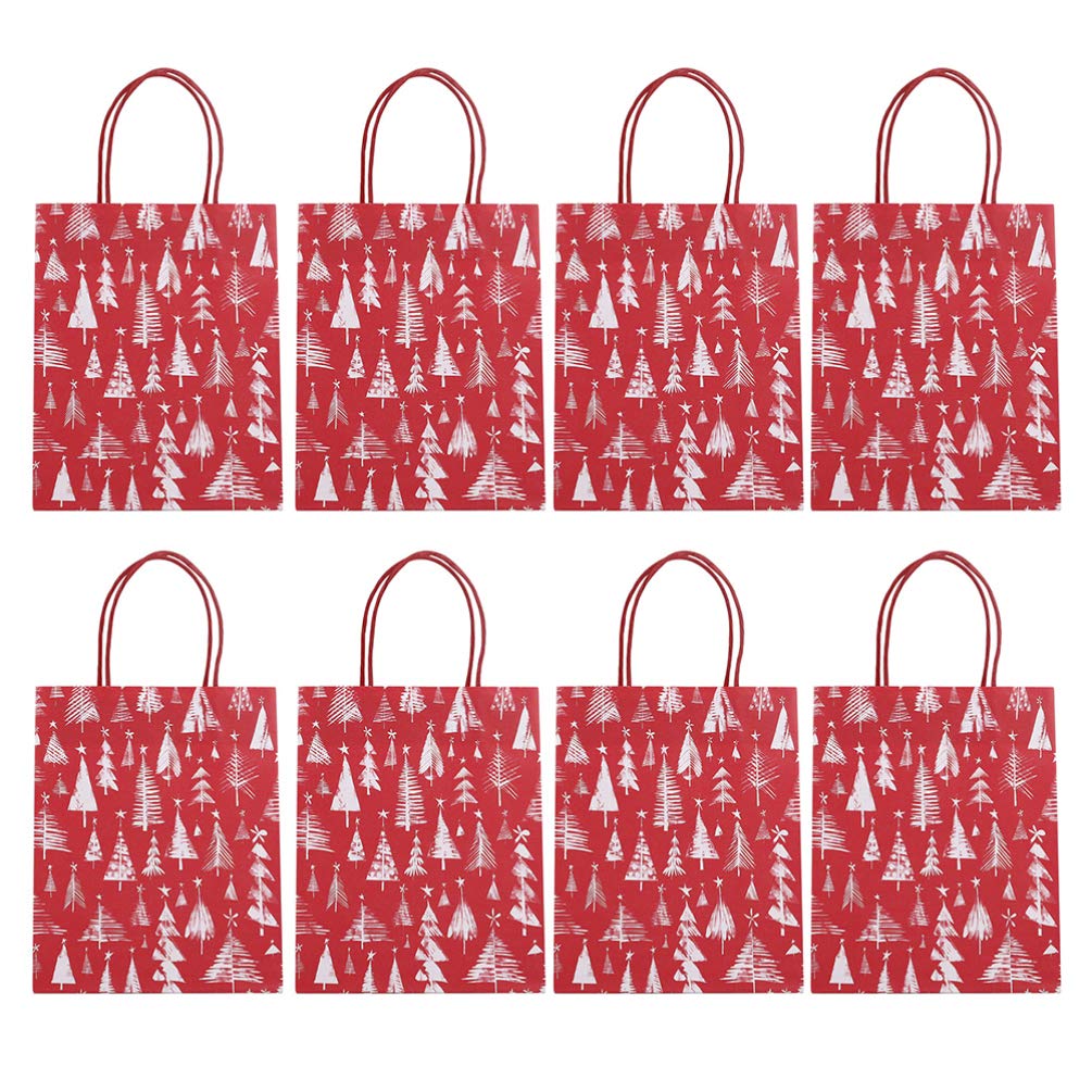 12pcs Christmas Gift Bags with Handles - Kraft Paper Holiday Party Favor Bags for Xmas Tree Decorations, Presents & Party Supplies | Perfect for Christmas Gifting, Office Parties & Home Decor