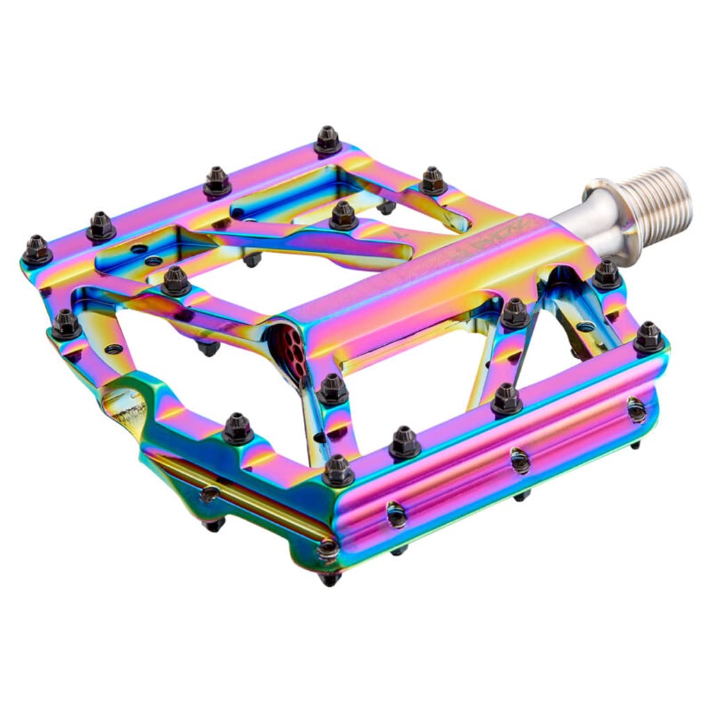 Supacaz Orbitron CNC Alloy Mountain Bike Pedals - Oil Slick Finish - Durable MTB Pedals for Trail & Downhill Riding - Perfect for Cycling Enthusiasts