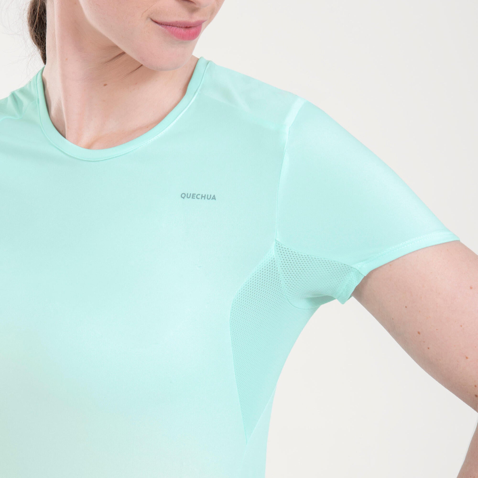 Quechua Women's MH100 Quick-Dry Hiking T-Shirt - Lightweight & Breathable for Outdoor Adventures & Travel