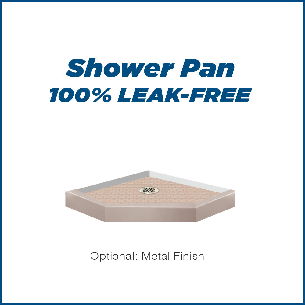 Neo Angle Brown Sugar Sistine Stone & Classic Stone Accent DIY Shower Remodel Kit - Easy Bathroom Upgrade for Modern Home Renovation
