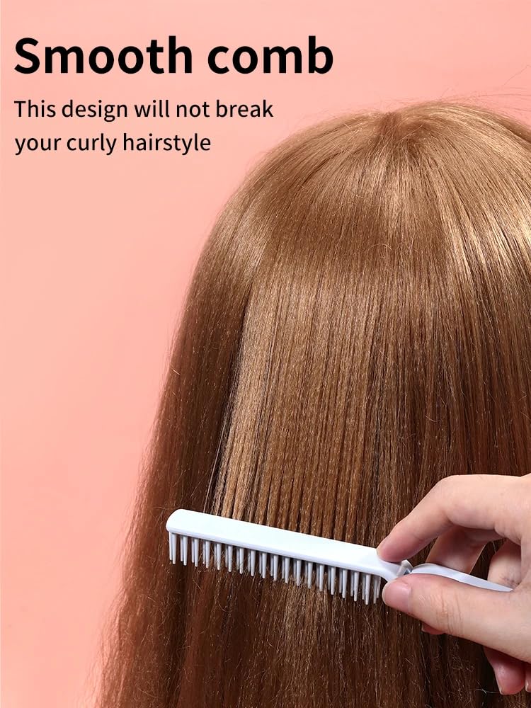 2 in 1 Folding Hair Brush & Comb - Double Headed Massage Plastic Portable Travel Hairbrush for Men & Women - Perfect for Travel, Gym, Purse & On-the-Go Styling