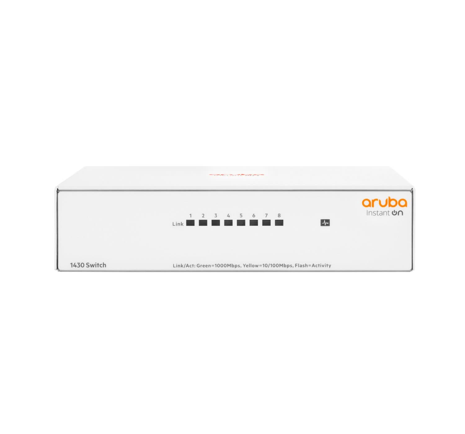 Aruba Instant On 1430 8G Unmanaged Gigabit Ethernet Switch (10/100/1000Mbps) - White R8R45A#ABA - Perfect for Home Office & Small Business Networking