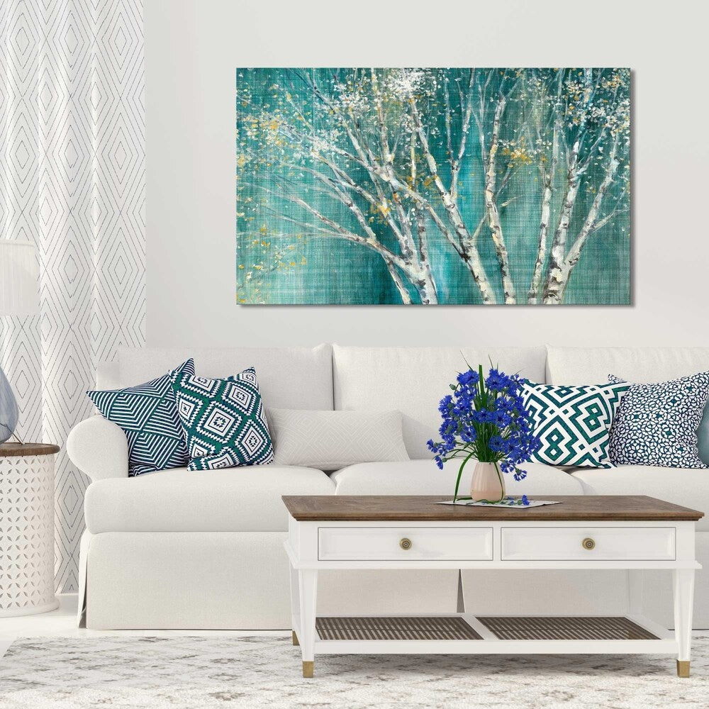 Blue Birch Horizontal Canvas Art Print by Julia Purinton - Nature-Inspired Wall Decor for Living Room, Bedroom & Office