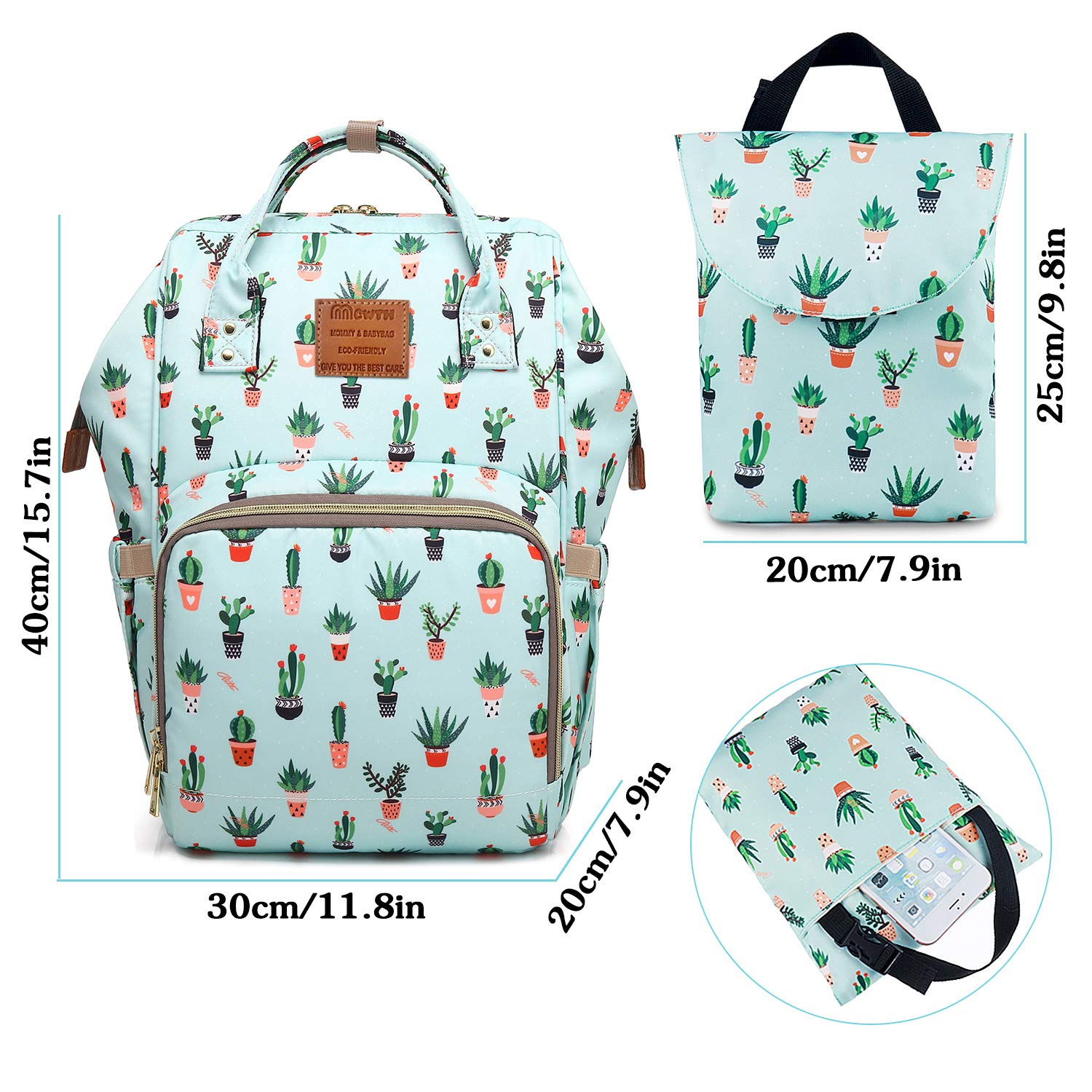 Baby Diaper Backpack for Girls & Moms - Large Waterproof Nappy Bag with Changing Pouch & Stroller Straps | Perfect for Travel, Daycare & On-the-Go Parenting