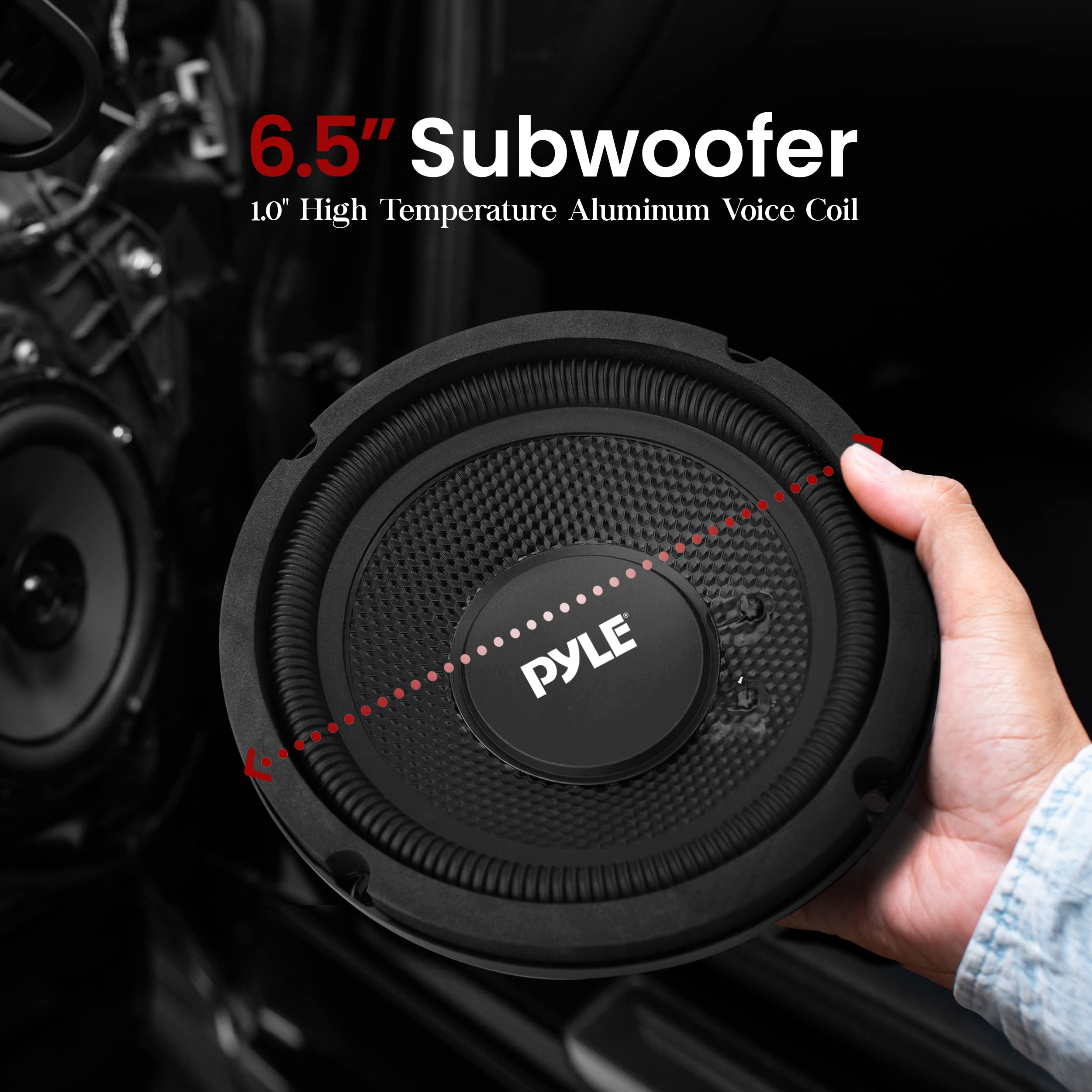Pyle PLMW63 6.5 Inch 150W 4-Ohm Single Voice Coil Car Subwoofer with Injection Cone & Rubber Edge - Premium Bass for Car Audio Systems, Perfect for Trucks, SUVs and Custom Car Stereo Upgrades