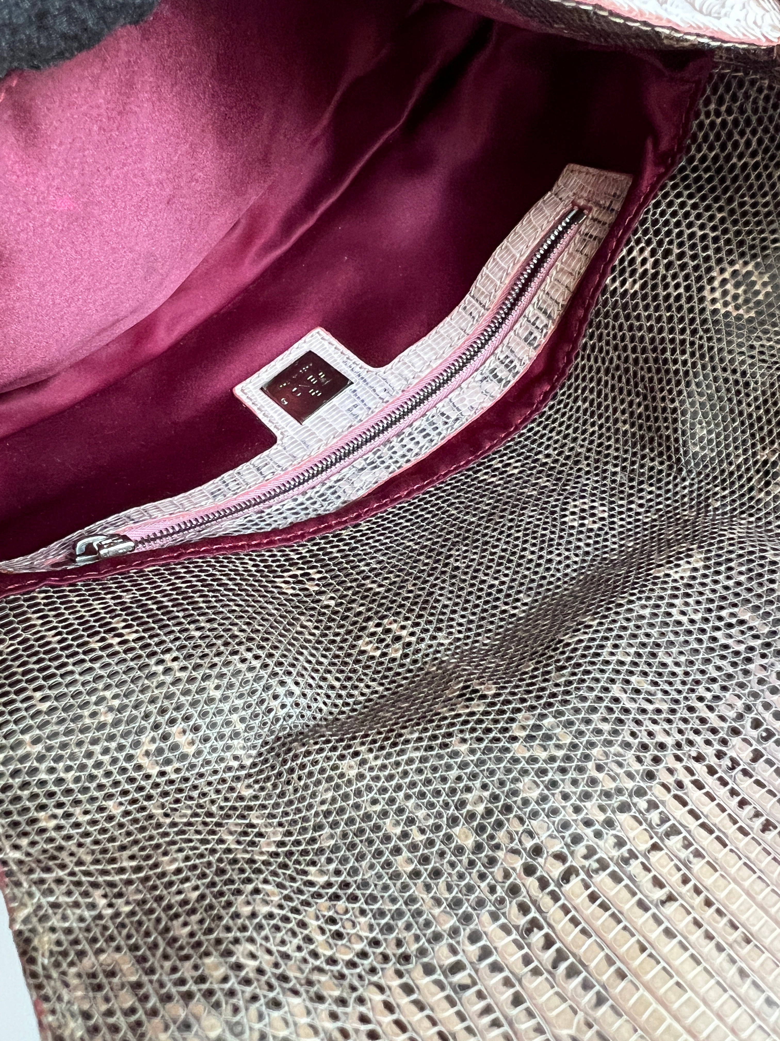Vintage Fendi Sakura Pink Sequin Baguette Bag - Luxury Designer Shoulder Purse for Women, Perfect for Evening Parties & Special Occasions