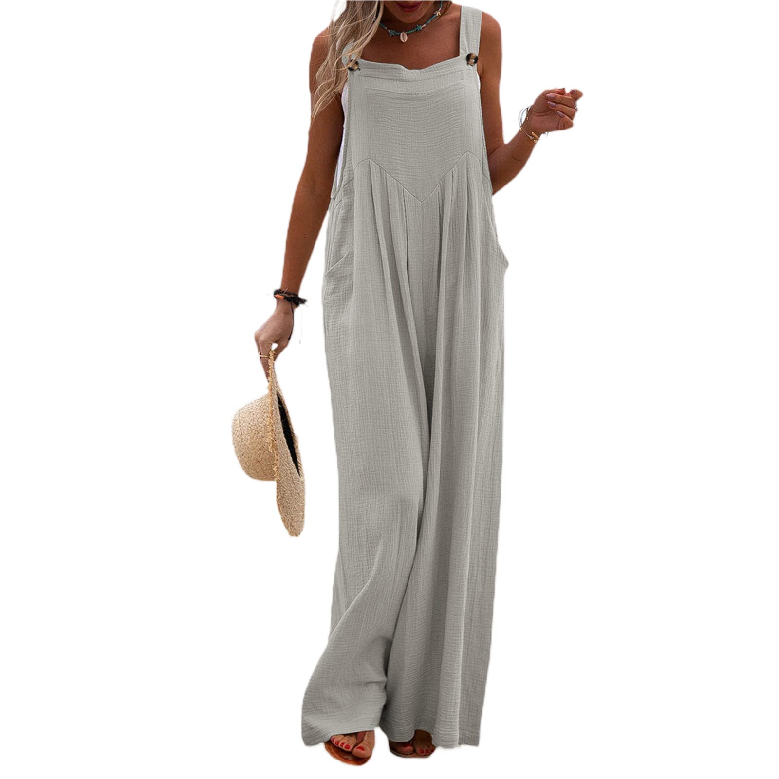 Giraropa Plus Size Women's Overalls - Casual Baggy Jumpsuit with Pockets, Long Bib Pants & Wide Leg Design | Perfect for Work, Outdoor Activities & Everyday Wear