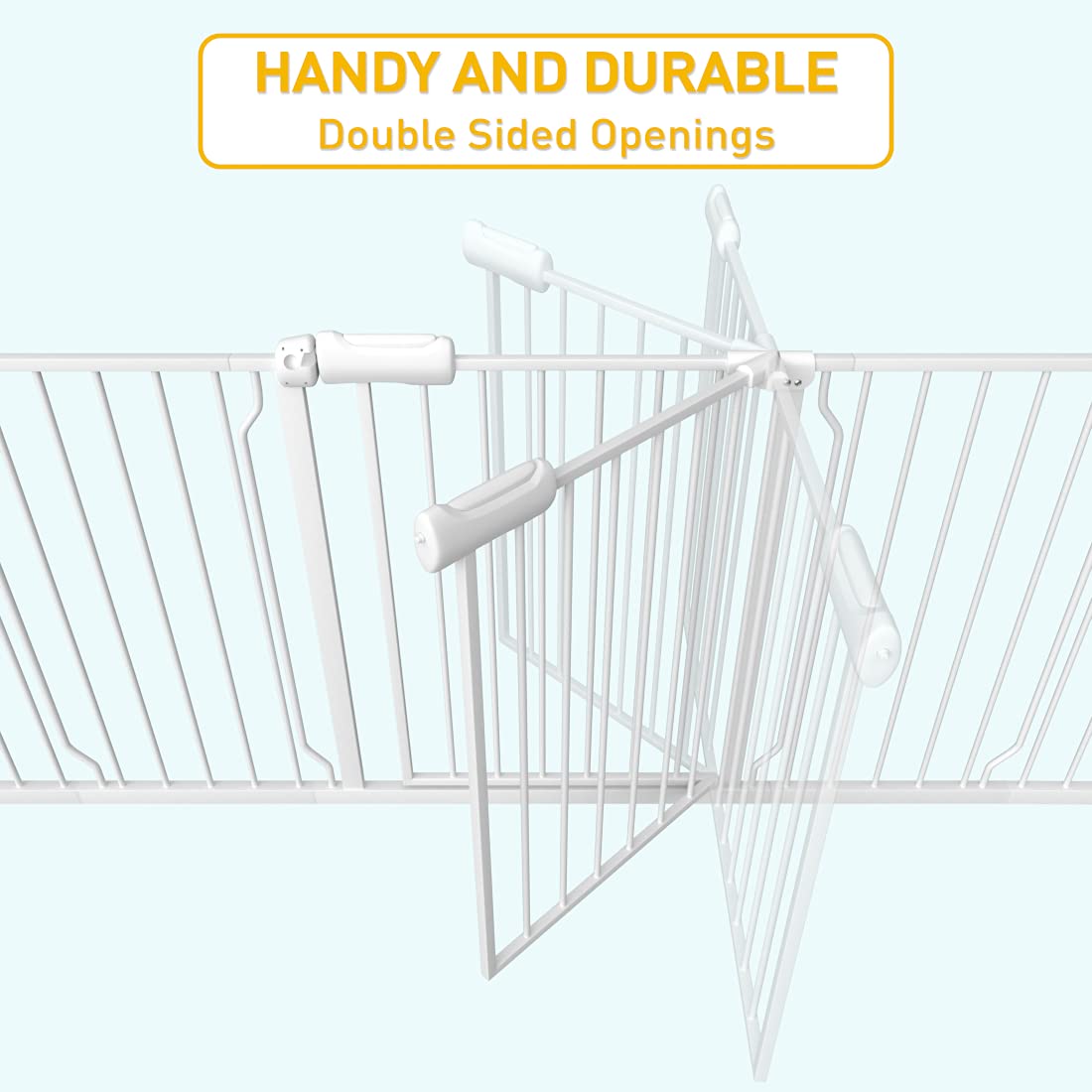 Fairy Baby 29-34 Inch Wide Pressure Mounted Walk Through Baby Gate for Doorways, Stairs & Hallways - Pure White Safety Gate for Toddlers & Pets - Perfect for Home, Nursery & Staircase Protection