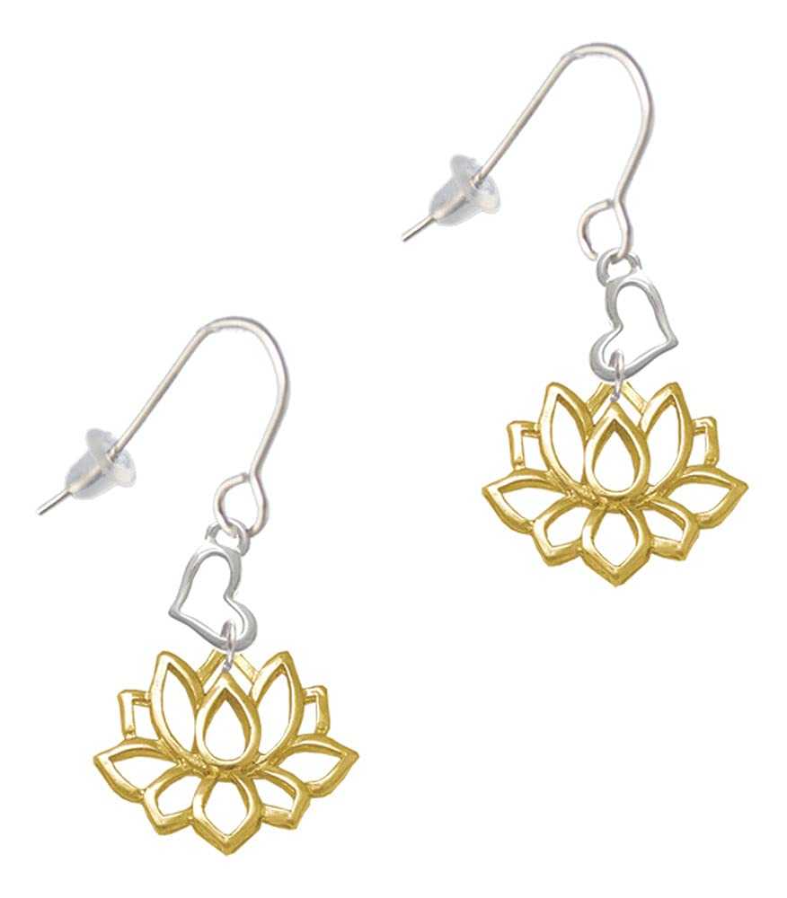 Lotus Heart French Earrings - Elegant Jewelry for Parties & Dating
