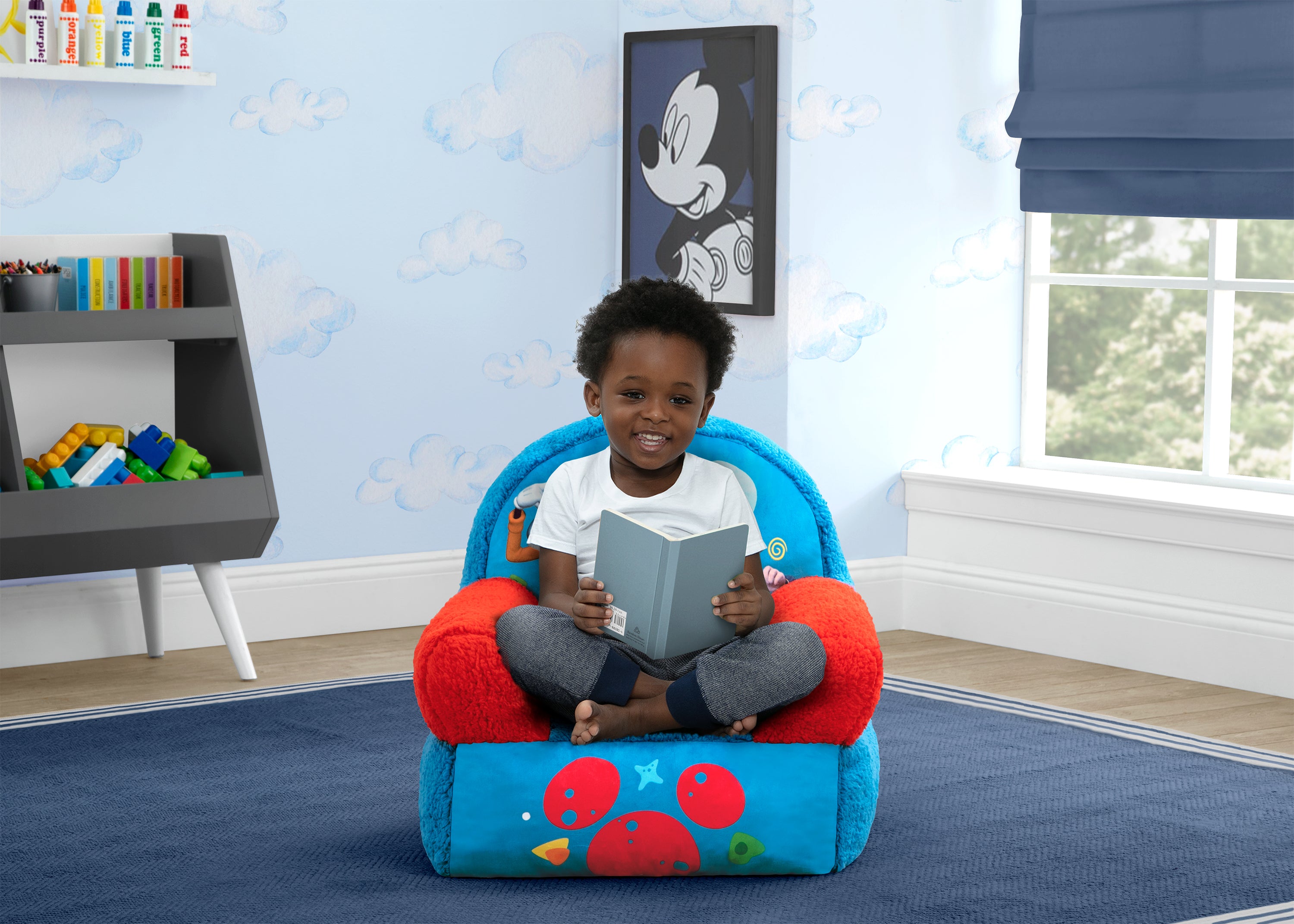 Disney Mickey Mouse Plush Cozee Buddy Chair - Soft & Comfortable Kids Chair for Playroom, Bedroom, or Nursery Decor