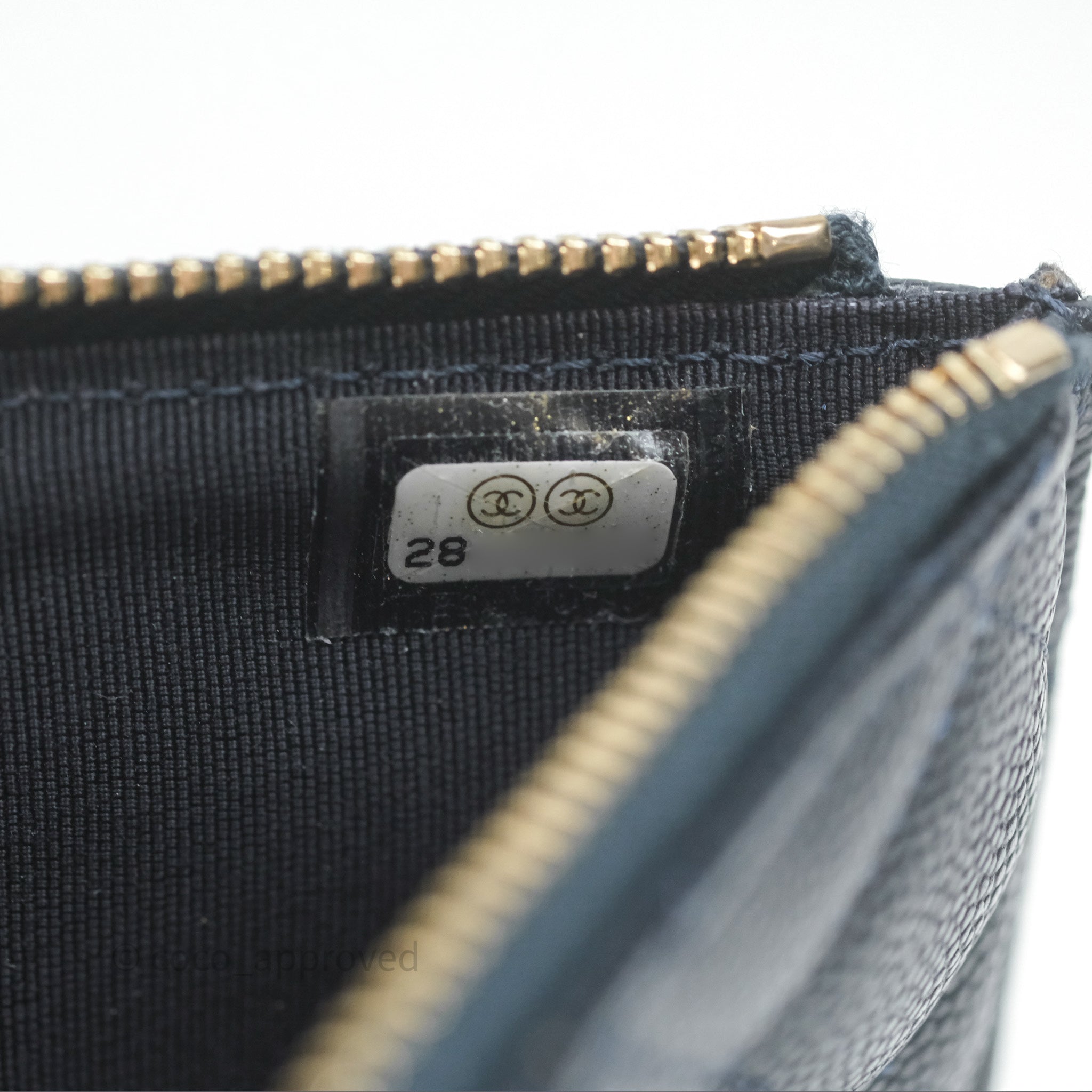 Chanel Classic Flat Navy Blue Caviar Leather Wallet Pouch with Gold Hardware - Perfect for Everyday Use & Luxury Gift Giving