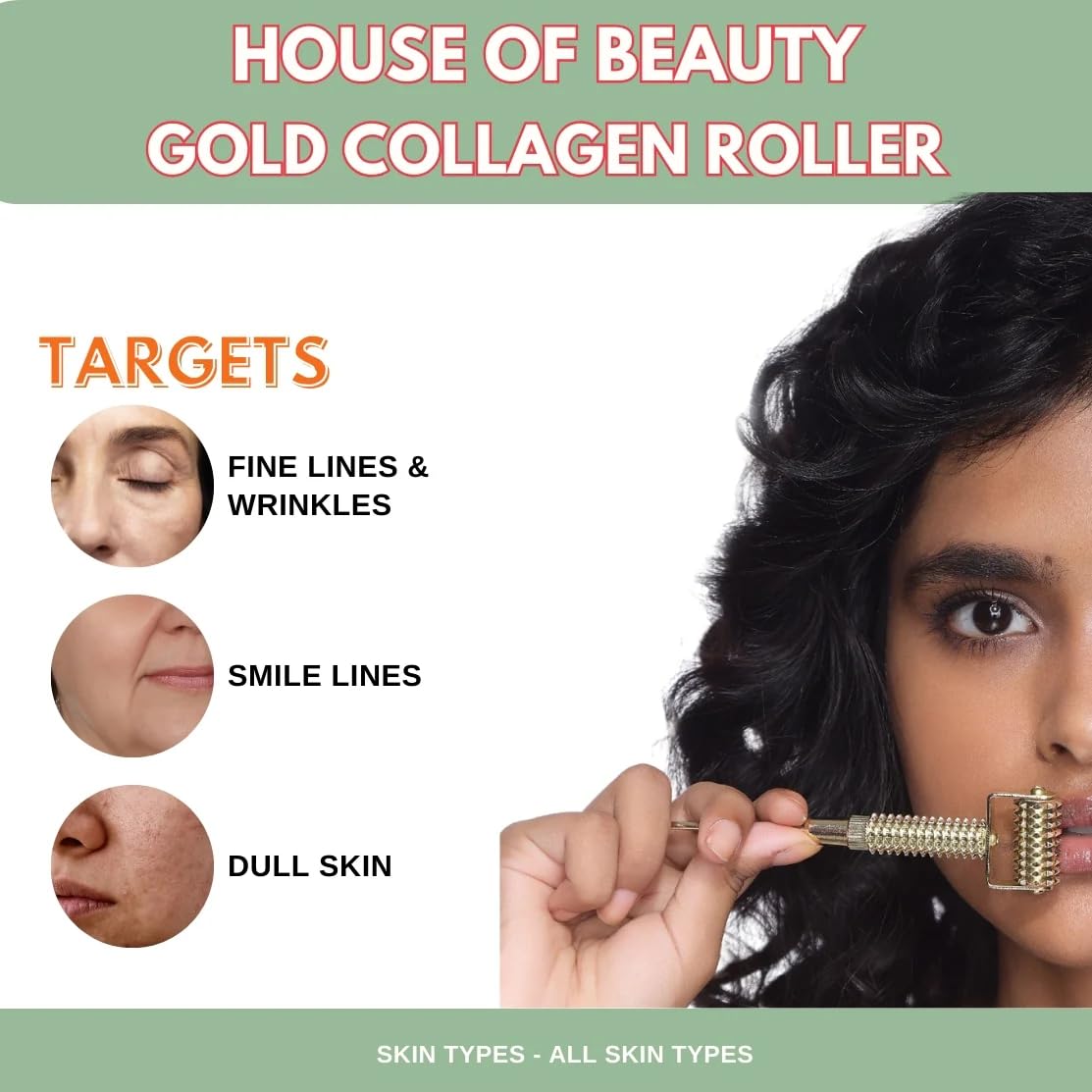 ACM Beauty Collagen Face Roller for Skin Tightening & Anti-Aging - Facial Massage Tool to Reduce Wrinkles & Puffiness | Perfect for Home Spa & Skincare Routine