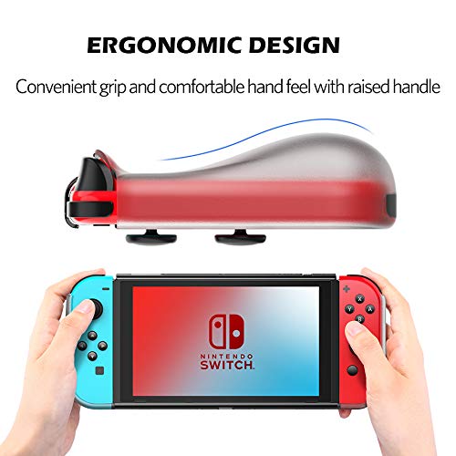 Nintendo Switch Dockable Case - Ultra-Thin TPU Grip Cover with Shock-Absorption Design, PC Protective Case for Switch Console & Joy-Con Controllers (Black) | Perfect for Gaming, Travel & Everyday Protection