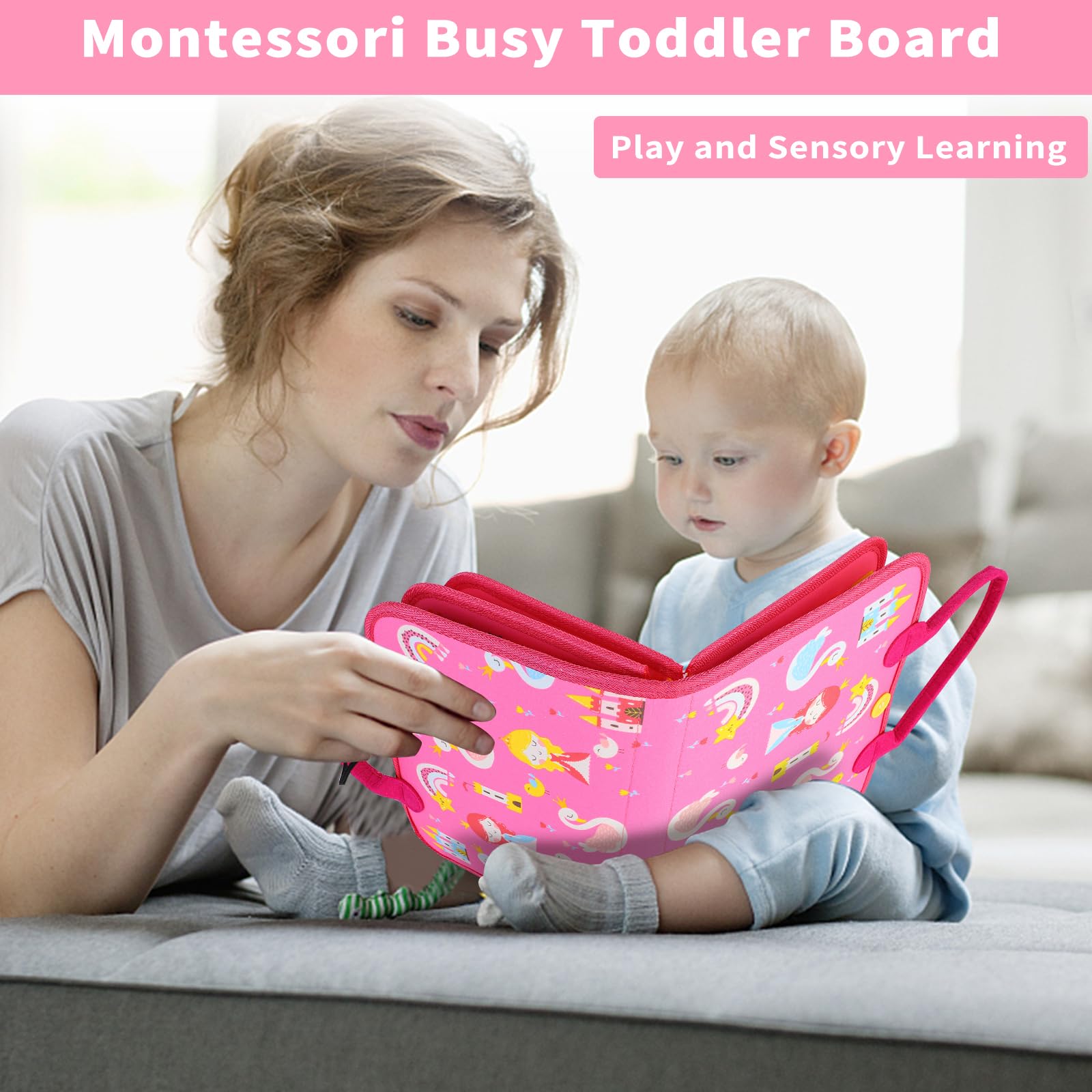 **Montessori Busy Board for Toddlers 1-4 Years Old - 7-in-1 Preschool Learning Toy with Life Skills - Perfect Travel & Car Ride Activity for Boys & Girls - Ideal Birthday Gift for 2 Year Olds (Great for Airplane, Road Trips & Quiet Play at Home)**