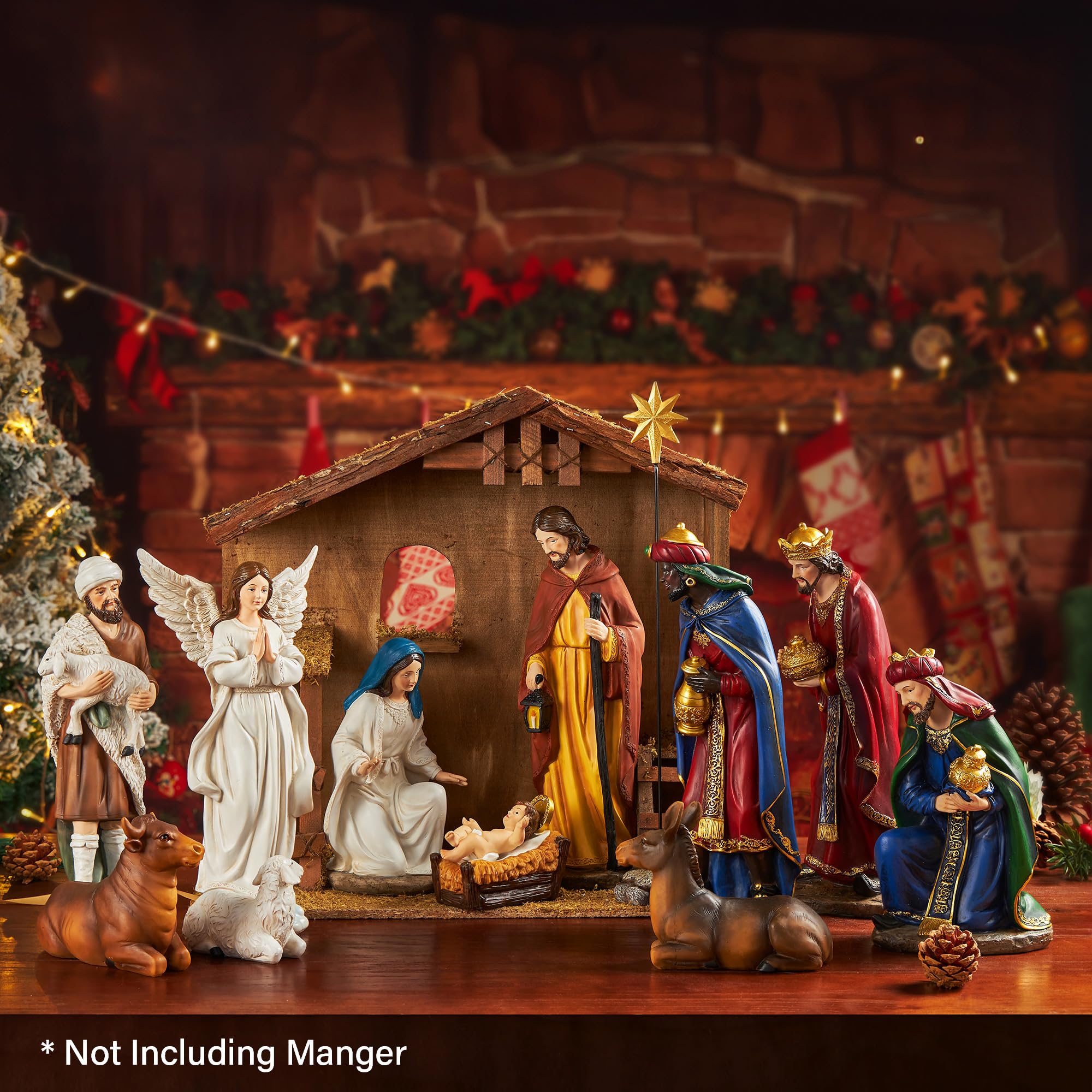 13-Piece Christmas Nativity Set - 11.8 Inch Resin Figurines for Holiday Decor, Tabletop Nativity Scene & Religious Gifts | Perfect for Home, Church & Office Christmas Decorations