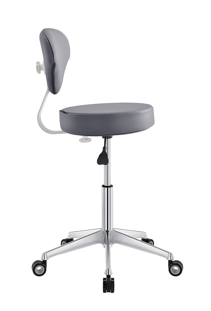 Medical Stool for Doctors & Nurses - Adjustable Height Rolling Stool with Back Support - Perfect for Hospitals, Clinics & Home Healthcare Use