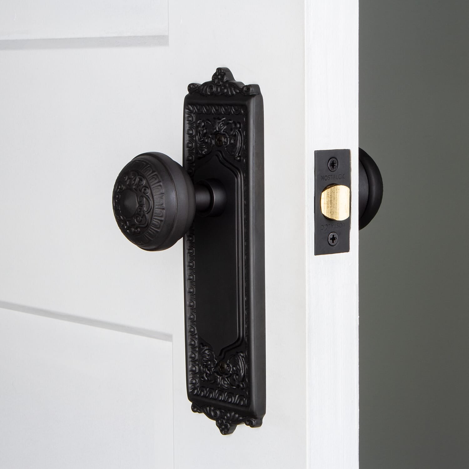 Oil Rubbed Bronze Egg & Dart Long Plate with Matching Knob - Elegant Dining & Kitchen Decor for Formal Dinnerware Display