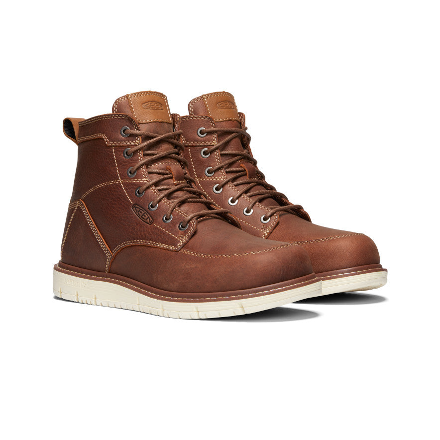 **Men's San Jose 6 Soft Toe Work Boots - Gingerbread/Off White - Durable & Comfortable for Construction, Hiking & Outdoor Work**