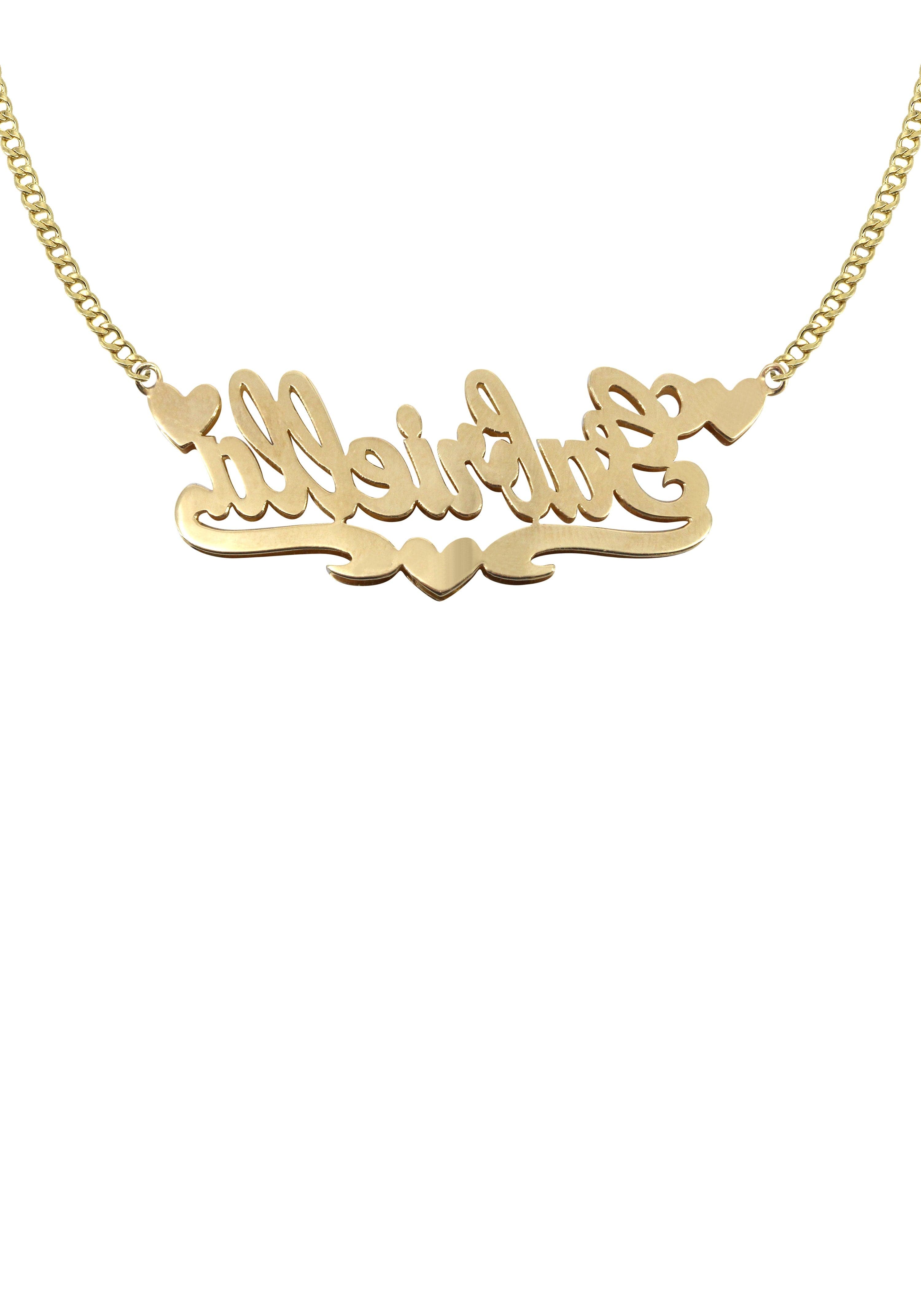 14K Gold Two Tone Name Plate Necklace - Personalized Custom Name Jewelry for Women | Perfect for Gifts, Anniversaries & Everyday Elegance