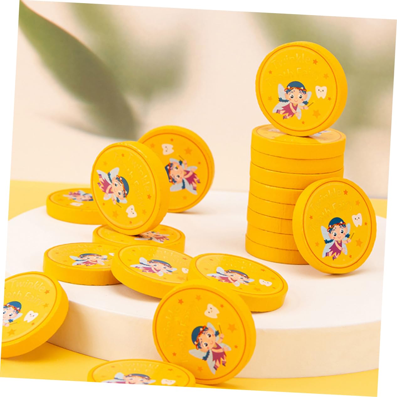 20pcs Wooden Tooth Fairy Medals - Golden Lost Teeth Reward for Kids - Perfect for Tooth Fairy Gifts, First Tooth Keepsake & Children's Dental Milestones