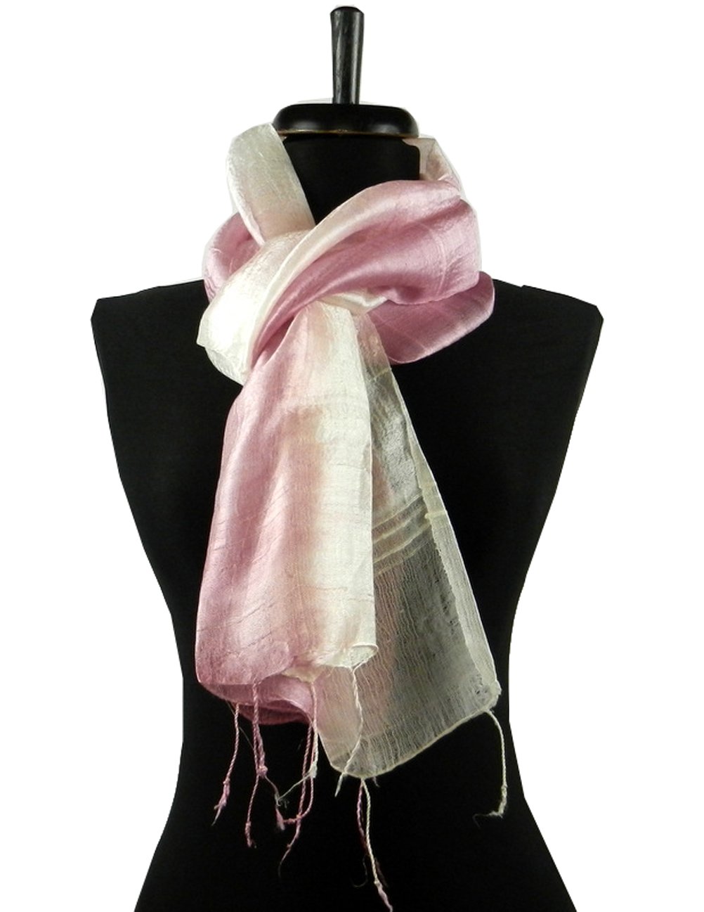 BTPx Women's Handmade 100% Thai Raw Silk Scarf - 2 Tone Fair Trade Fashion Accessory for Office, Travel & Special Occasions