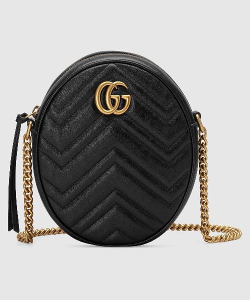 Gucci GG Marmont Mini Round Shoulder Bag for Women - Black Leather Crossbody Purse | Perfect for Date Night, Parties & Everyday Use