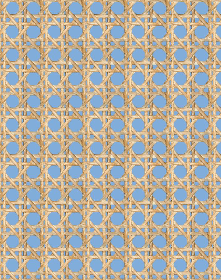 Faux Large Caning Wallpaper by Wallshoppe - Denim Textured Peel & Stick Wallpaper for Living Room, Bedroom, or Office Decor