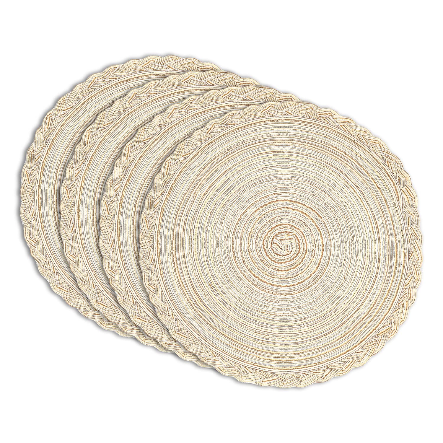 myHomeBody Round Woven Placemats Set of 4 - 14.8